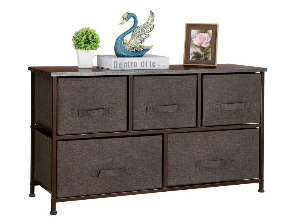 5 Drawer Fabric Dresser Storage Tower Kids Toys Organizer Unit Neatly Store