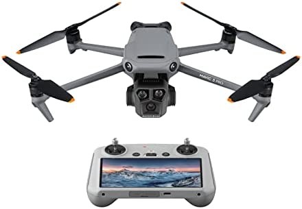 DJI Mavic 3 Pro with DJI RC (screen remote controller), Flagship Triple-Camera Drone with 4/3 CMOS Hasselblad Camera, 43-Min Flight Time, and 15km HD Video Transmission, For pro aerial photography