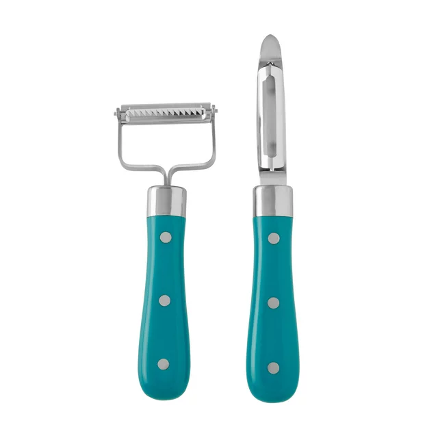 The Pioneer Woman Frontier Collection 2-Piece Vegetable Peeler Set, Deep Teal